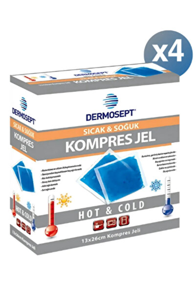 Dermosept Sıcak Soğuk Termo Jel Kompres Buz Jel Termojel 13 X 26 Cm Orta Boy - 4 Lü Paket