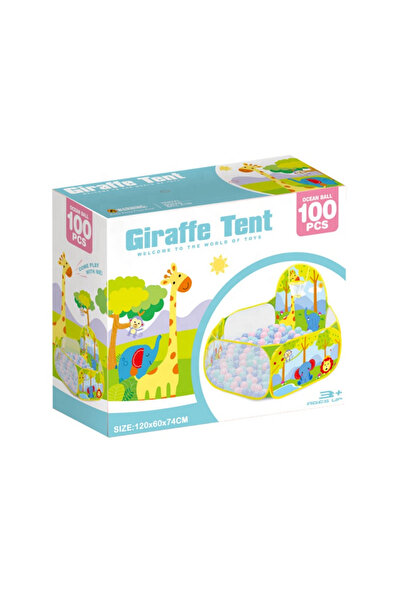 OEM Tarc de Joaca cu Imprimeu Girafa + 100 Mingiuțe