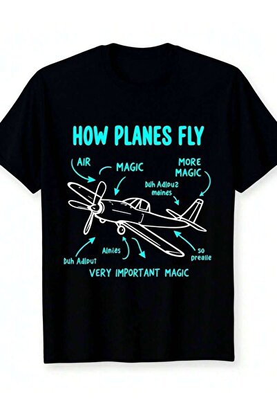 NOURAM Men's Unisex's TShirt Featuring Airplane Flight Theme Vintage Aircraft...