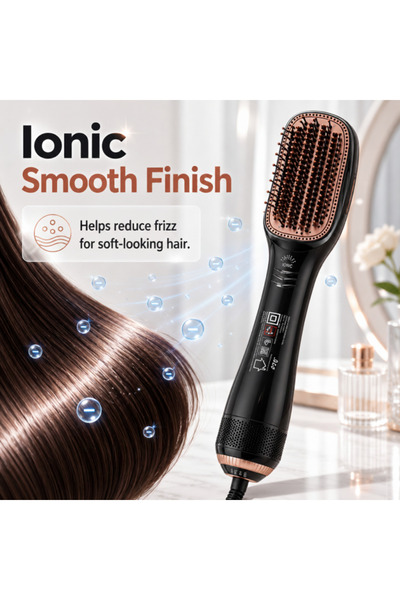 Generic Brand Hot Air Brush Hair Dryer Brush, 2‑in‑1 Hair Straightener Stylin...