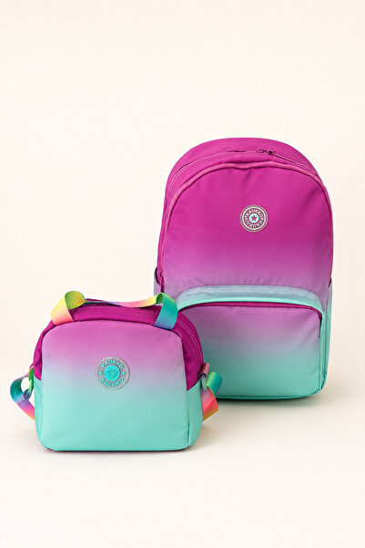 ELATAE Girl's 2-Piece School Bag Set Orthopedic Multi-Compartment Primary Sch...