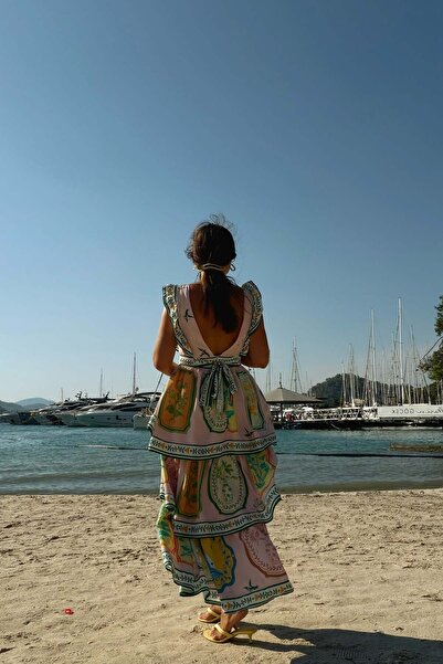ELVAN TOLON Patterned Layered Dress Pudra