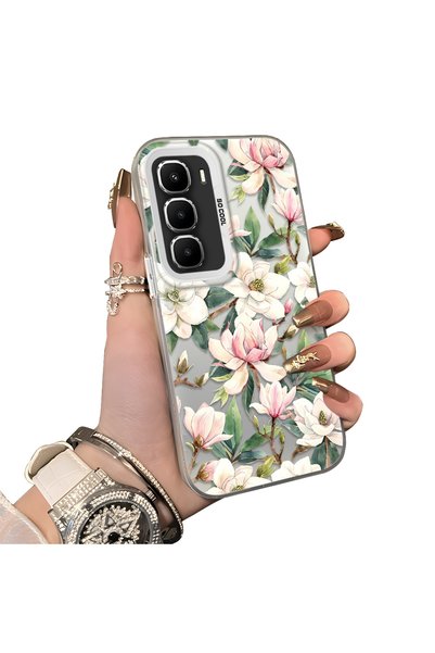 ucuc Infinix Hot 60 5g Compatible Hard Acrylic Back Silicone Edge Lens Protec...