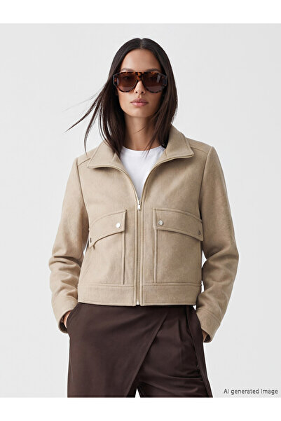 LC Waikiki Cardigan de damă cu guler înalt, stil Cachet
