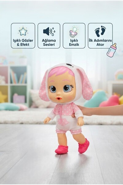 Tıfıl Toys Cry Babies Ağlayan Bebek - İlk Adımlarını Atar Işıklı ve Sesli Oyu...