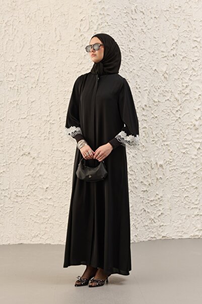 Ferraceci Vildan Appliqué Embroidered Black Robe