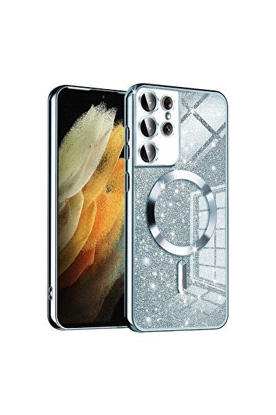 Techsuit Θήκη για Samsung Galaxy S21 Ultra 5G, Lux Glitter MagSafe, μπλε - μπλε