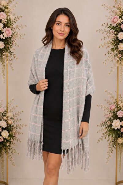 OEM Fular dama Dalma ,model cu patratele,gri