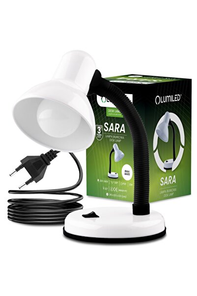 Lumiled SARA Lampă de masă reglabilă pentru școală și lectură nocturnă E27 Albă