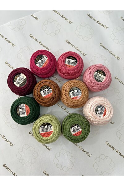 Dmc Koton Perle 8 Numara Nakış Etamin İpi, 10'lu Set Pembe Tonlar (Seccade İş...