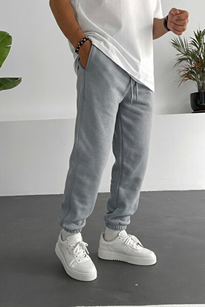 STRAVON Men's Light Smoked Regular Winter 3-Thread Sweatpants with Elastic Wa...