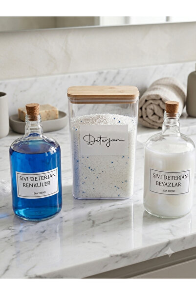 Dia 3-Piece Bathroom Organizer Set - 2 Pieces 1000 ml Glass Liquid Detergent ...