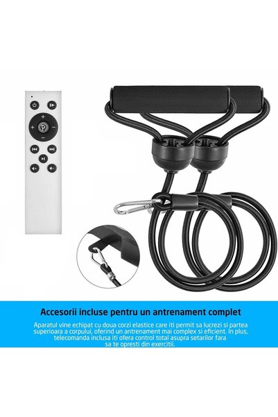 Generic Aparat vibromasaj fitness roșu, 200W, cu 2 benzi de rezistență și telecomandă