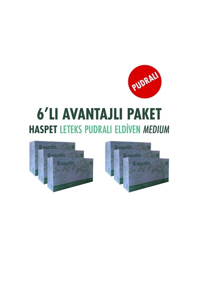Has-Pet HASPET LATEKS PUDRALI MEDIUM 6LI AVANTAJLI PAKET