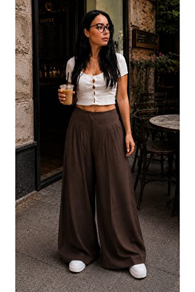 Birgül Sezişli Butik Geniş Paça Model Etek Pantolon