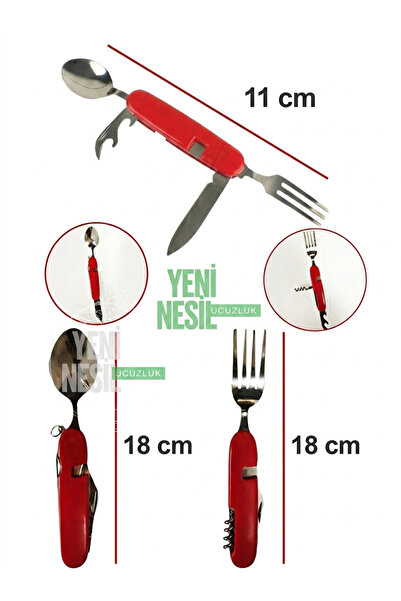 NOMOTHETIC ÇOK AMAÇLI KUMANYA KATLANABİLİR ÇATAL-KAŞIK-BIÇAK SETİ