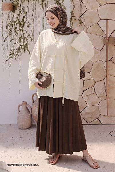 InStyle Svetložuti kimono sa širokim rukavima