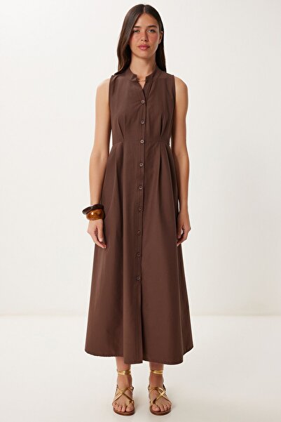 Hiccup Rochie midi fără mâneci, cu model A, cu guler mandarin, ISTANBUL