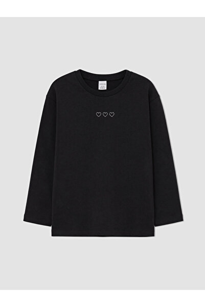 LC Waikiki Crew Neck Embroidered Girl's T-Shirt