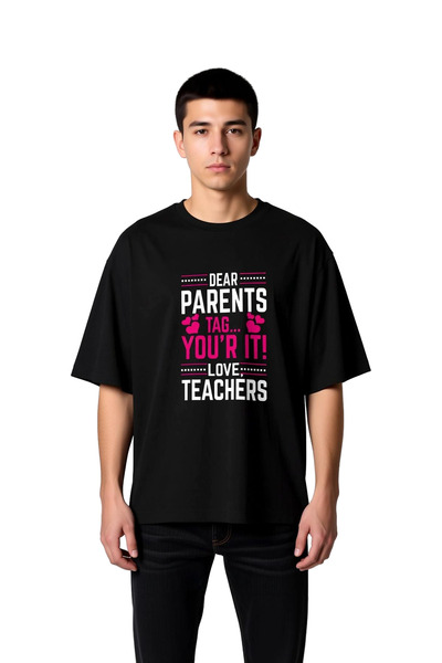PayBuy Funny Letter Printed Men's Oversize T-Shirt for Teachers