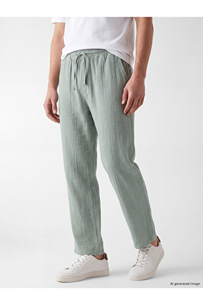 LC Waikiki Peak New Season Green Loose Fit Men's Muslin Trousers