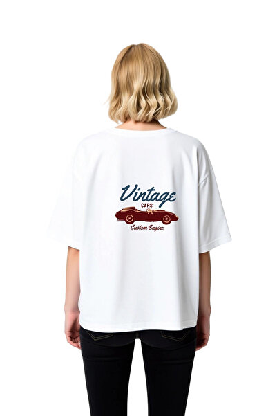 PayBuy Vintage Cars Custom Engine Printed Women's Oversize T-Shirt