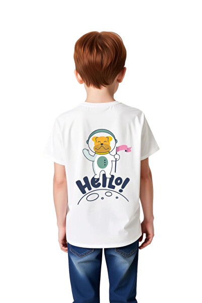 PayBuy Children's Space Astronaut Printed Short Sleeve T-Shirt Retro Graphic ...