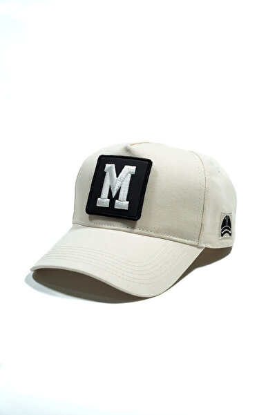 all hats Replaceable Patch Hat with m Letter Patch Detail |   Meshless Flat T...