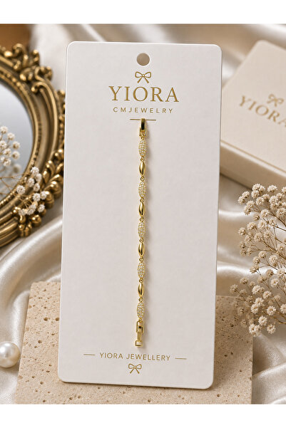 yiora jewelery cmjewelery Damla Model Taşlı 14K GOLD Kuyumcu İşçiliğinde 17CM...