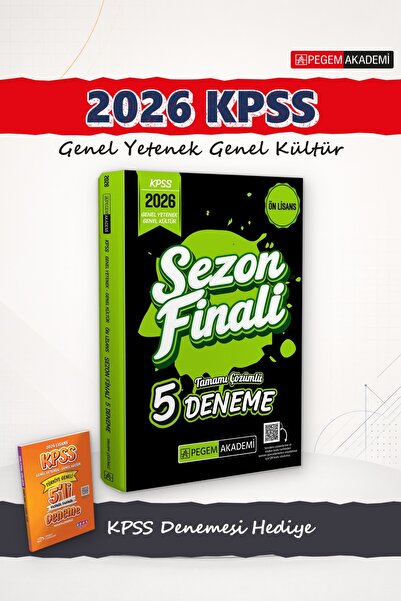 Pegem Akademi Yayıncılık 2026 KPSS Ön Lisans Sezon Finali 5 Deneme Tamamı Çöz...