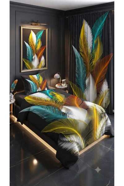Elmas Dizayn 280*240 Cm. Special Design Single Bedding Set with Background Cu...