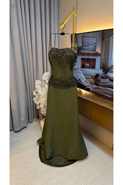 To Be Olive Green Evening Gown for Women Suitable for Large-Scale Parties