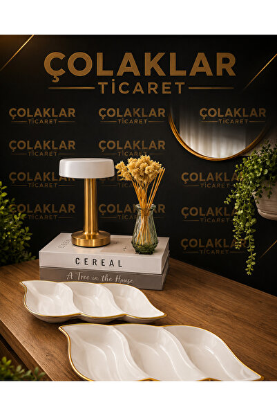 Genel Markalar ÇOLAK HOME 3 bölmeli 3 lü lale porselen çerezlik