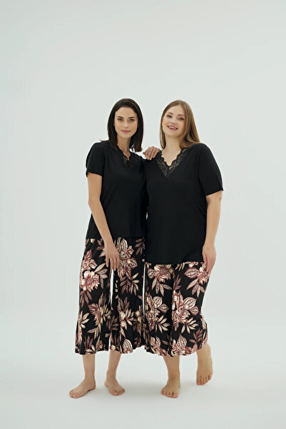 Sevim 16868 Women's Short Sleeve Capri Set