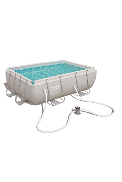 BESTWAY Piscina supraterana cu cadru metalic Bestway, dreptunghiulara, cu pom...