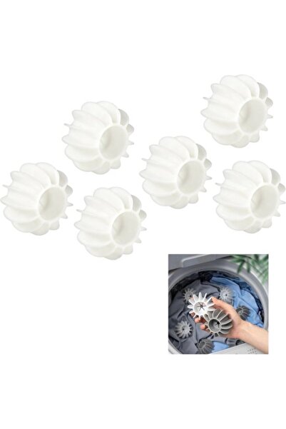 STARSTAR 6 laundry balls, silicone anti-tangling, white