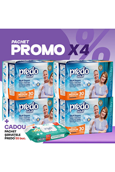 PREDO Pampers/Pachet 120 buc Scutece M 8 picaturi + CADOU servetele umede