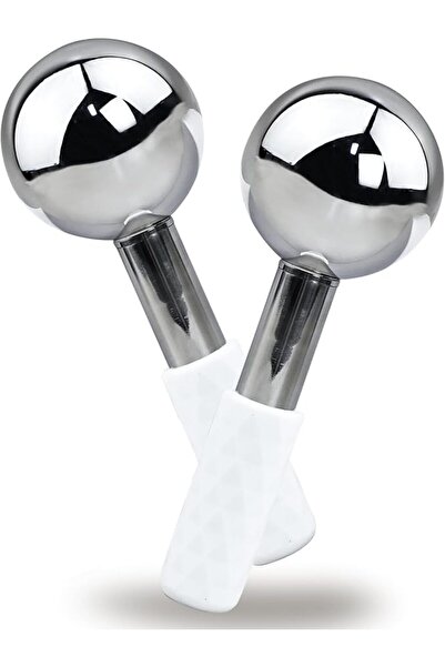 Tazweeq 2Pcs Ice Globes for Face & Gua Sha Set, 360 Rotating Unbreakable Stee...