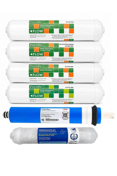 AQUA BELLA Purefer Su Arıtma Filtresi 6'lı Filmtec USA Filtre Seti MineralWave