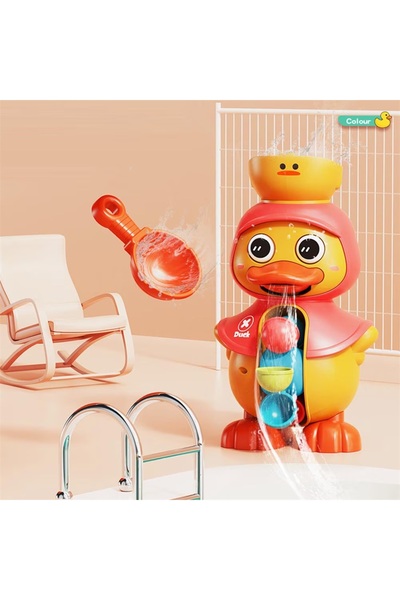 Anchora Cute Rotating Little Yellow Duck Bath Toy – Water-Powered (No Batteri...