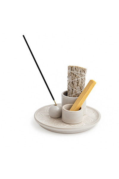 craftmystic Suport ceramica ab Triplu de Aromaterapie - Ritual Complet pentru...