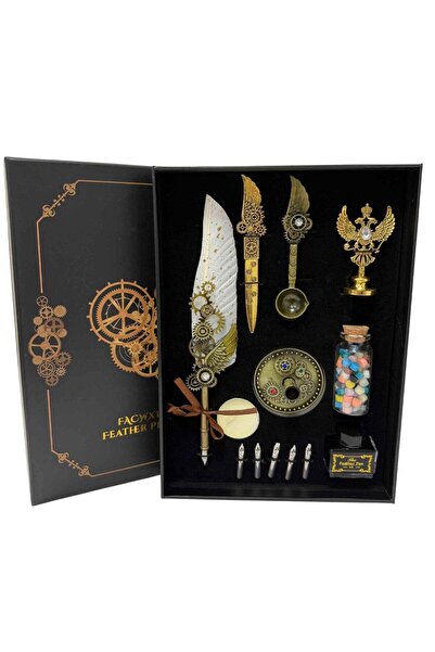 craftmystic Set Stilou Pana cu Accesorii - Scris Artistic, Sigilii si Cadou P...