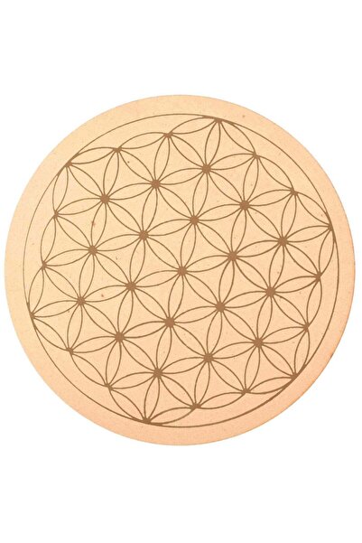 craftmystic Дървена решетка за кристали с модел на Цветето на Живота, Диаметъ...