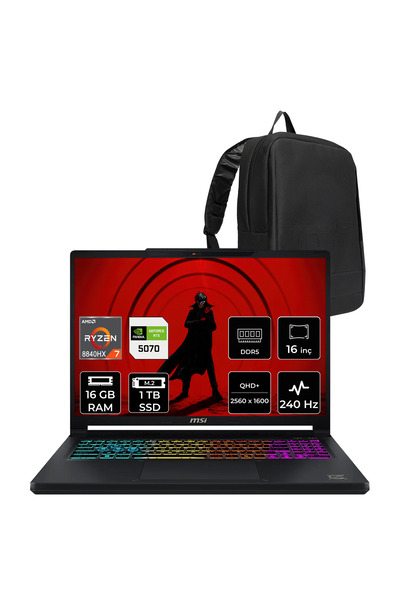 MSI Crosshair A16 HX AMD Ryzen 7 8840HX RTX 5070 12GB 115W 16GB RAM 1TB SSD 1...