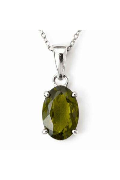 craftmystic 925 silver necklace with faceted moldavite oval – clarity and tra...