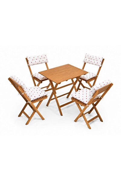 Meya Dekor 4 1 Minderli Mutfak Balkon Bahçe Bistro Set Katlanır Masa-sandalye...