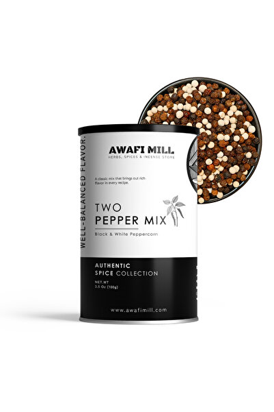 AWAFI MILL Black & White Peppercorn Mix 100 g | Two Pepper Blend | Piper nigrum
