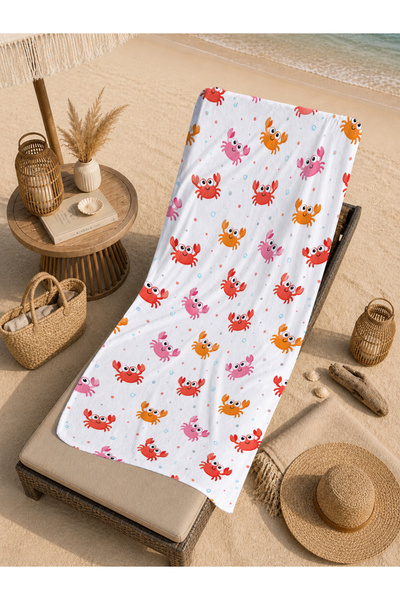 Evmila Cute Panda Mint Green Repeating Pattern 70X150 Beach Towel - Digital P...