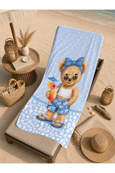 Evmila Skate Time Skateboarder Teddy Bear Prosop de plajă cu model 70x150 - P...
