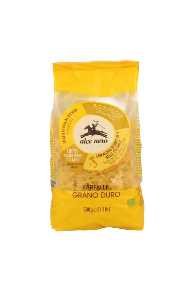 Alce Nero Farfalle din grâu dur organic, 500g